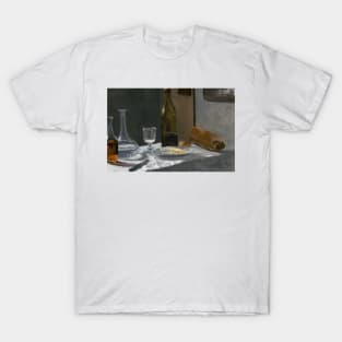 Still Life with Bottle, Carafe Bread and Wine by Claude Monet T-Shirt